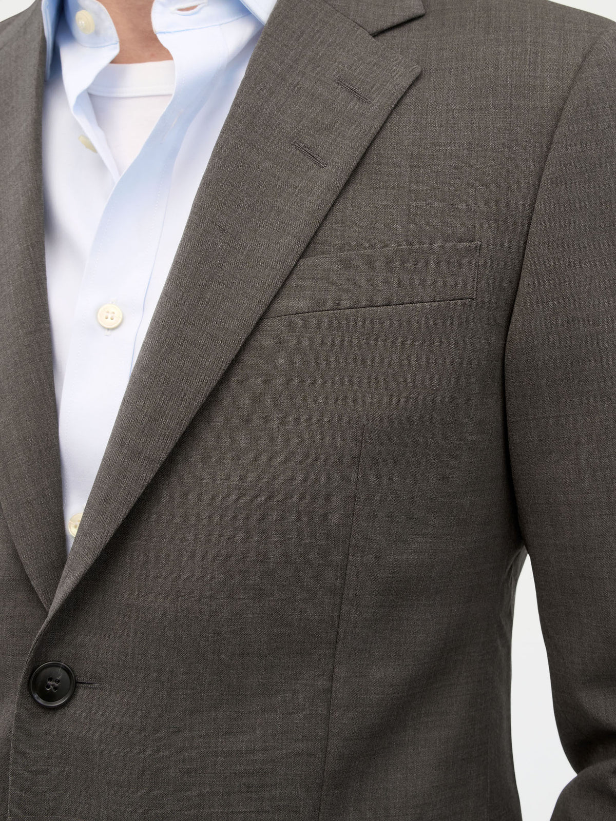 Justin Semi Slim-Fit Kavaj - Mörkbrun – detalj