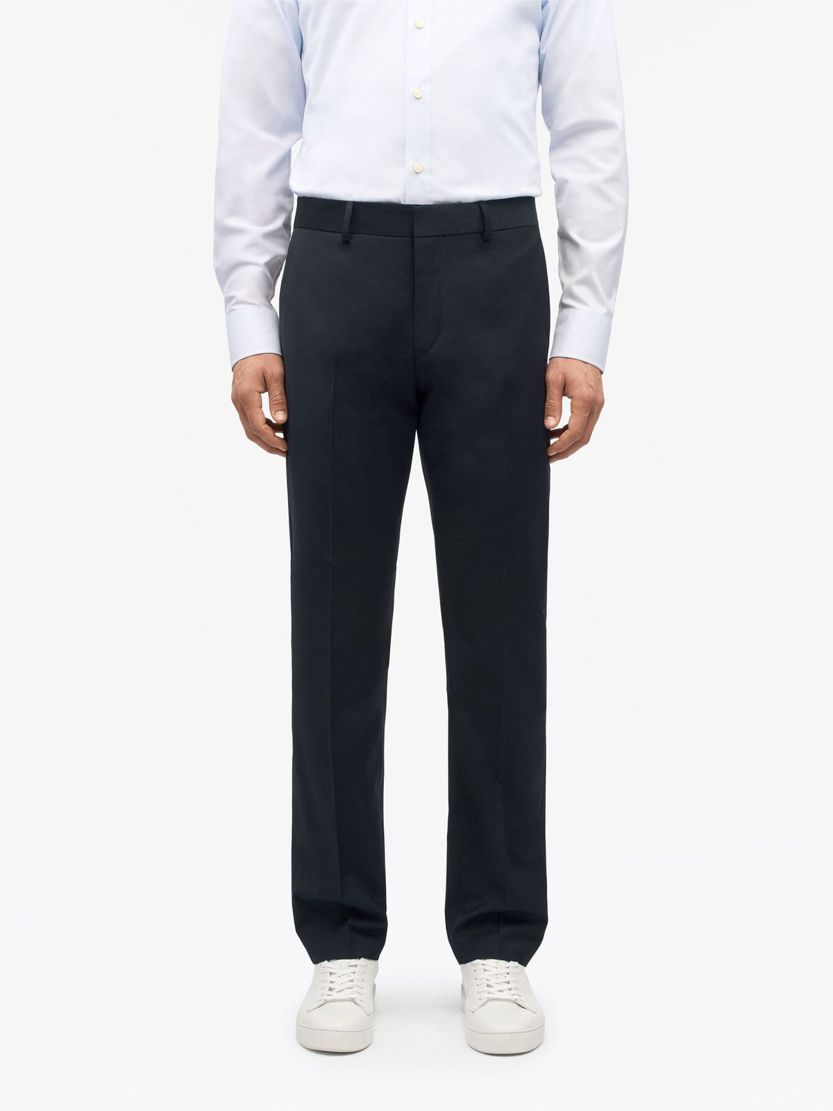 Tenses Byxor i Ullblandning - Navy – modellbild