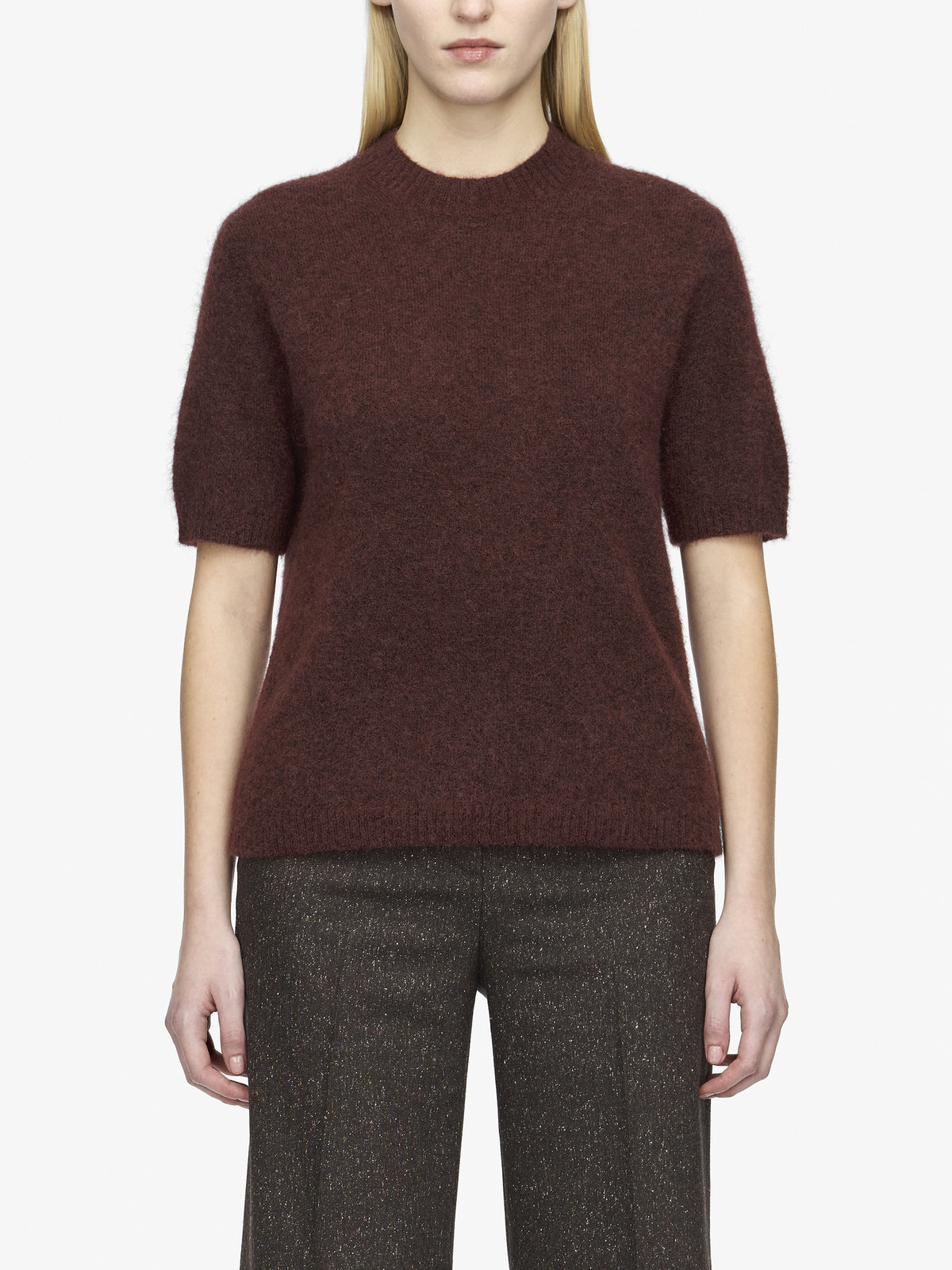 May Mohair-Ull T-Shirt - Burgundy – framsida