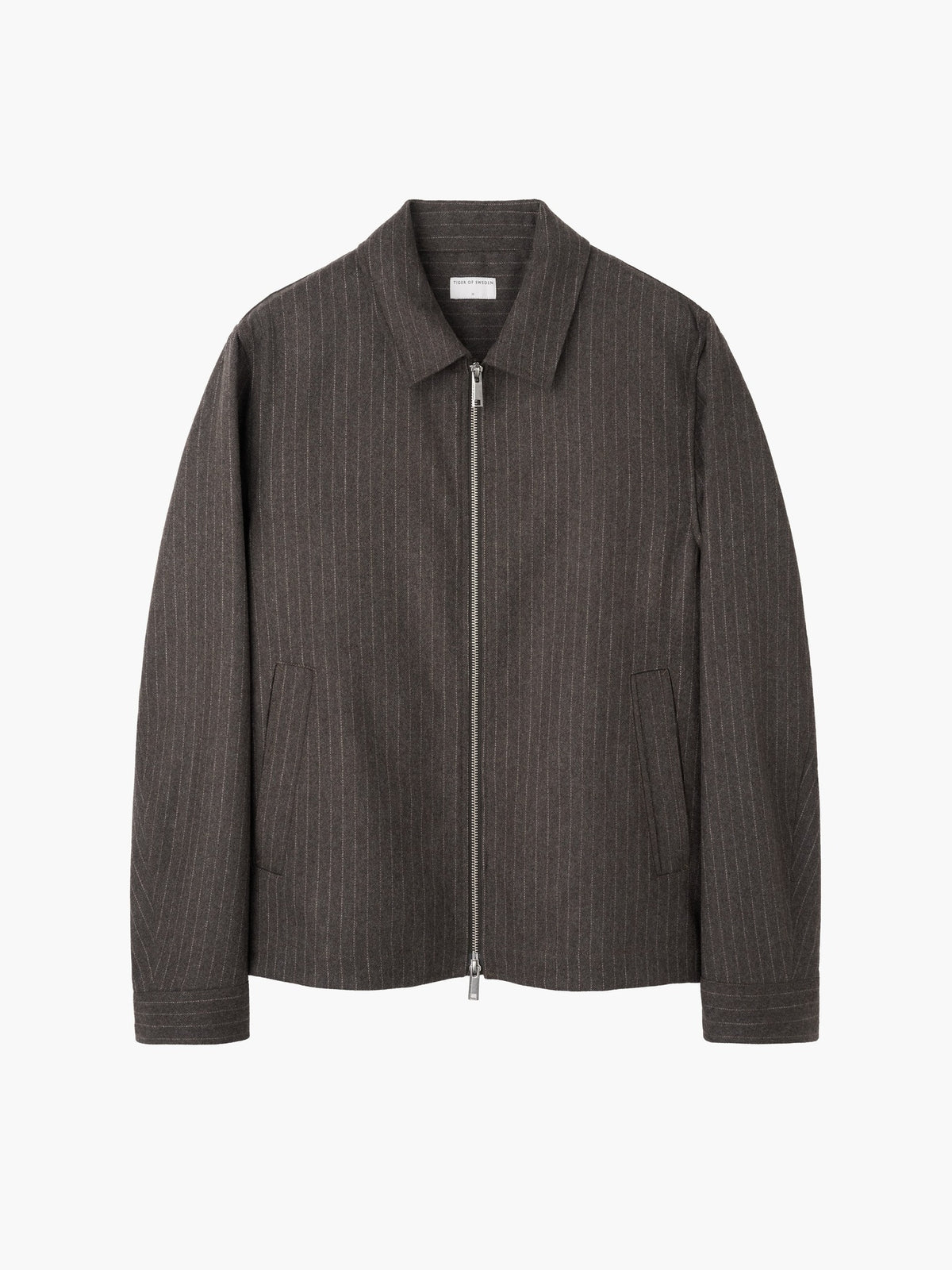 Barnaby C Kritstreckad Shirt Jacket - Mörkbrun – framsida