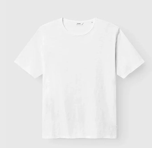 vit t-shirt herr klassisk passform kort ärm bomull enkel design