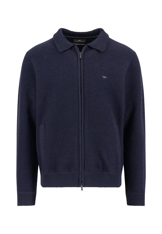 Cardigan Boiled Wool - Navy