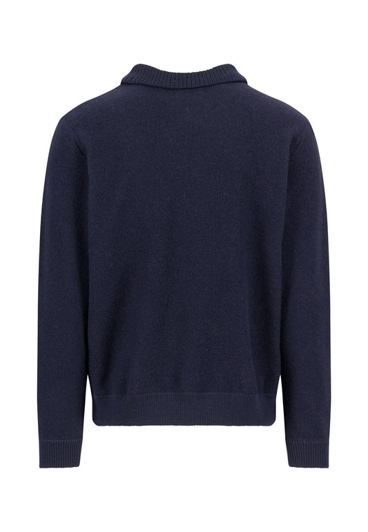 Cardigan Boiled Wool - Navy