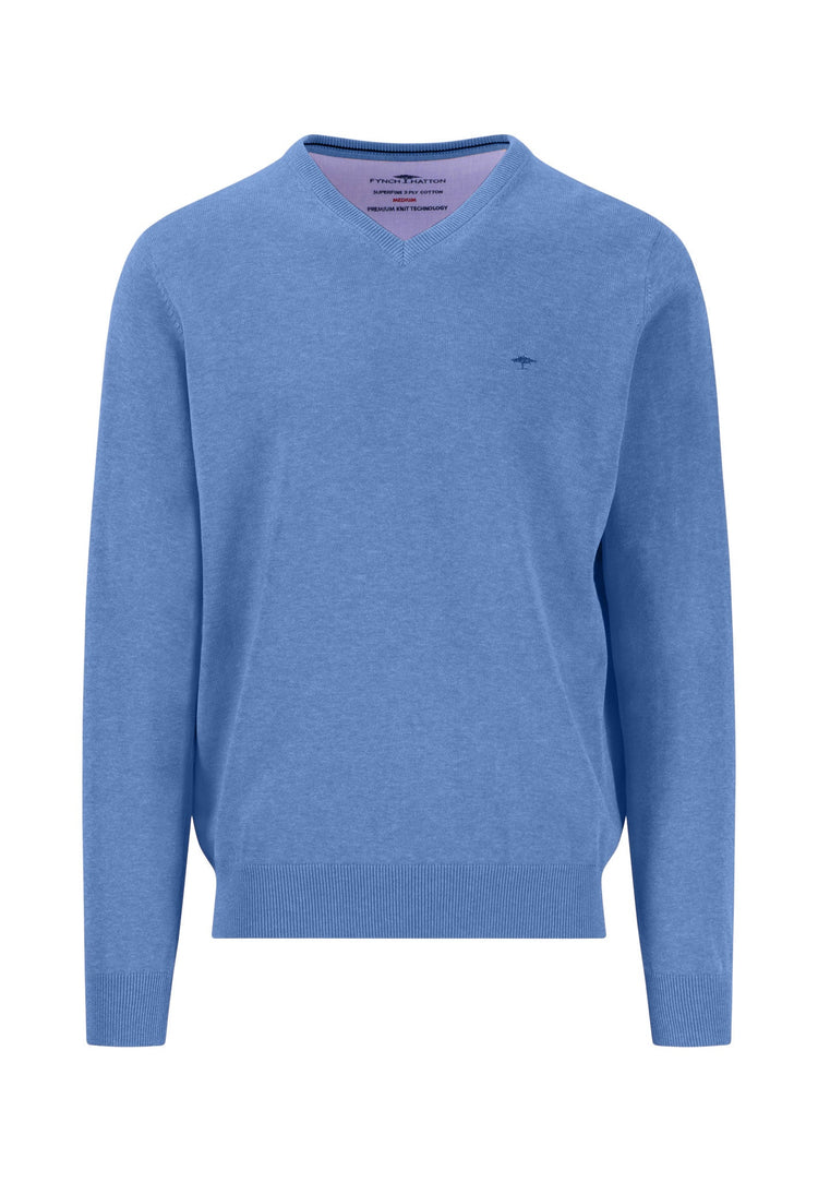 V-Neck, Superfine - 604 crystal blue
