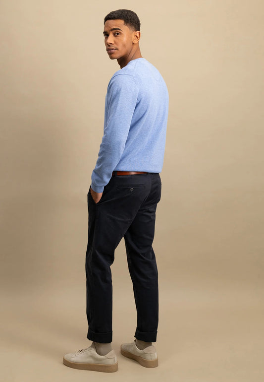 V-Neck, Superfine - 604 crystal blue