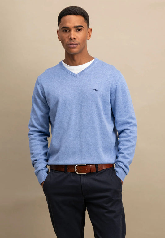 V-Neck, Superfine - 604 crystal blue