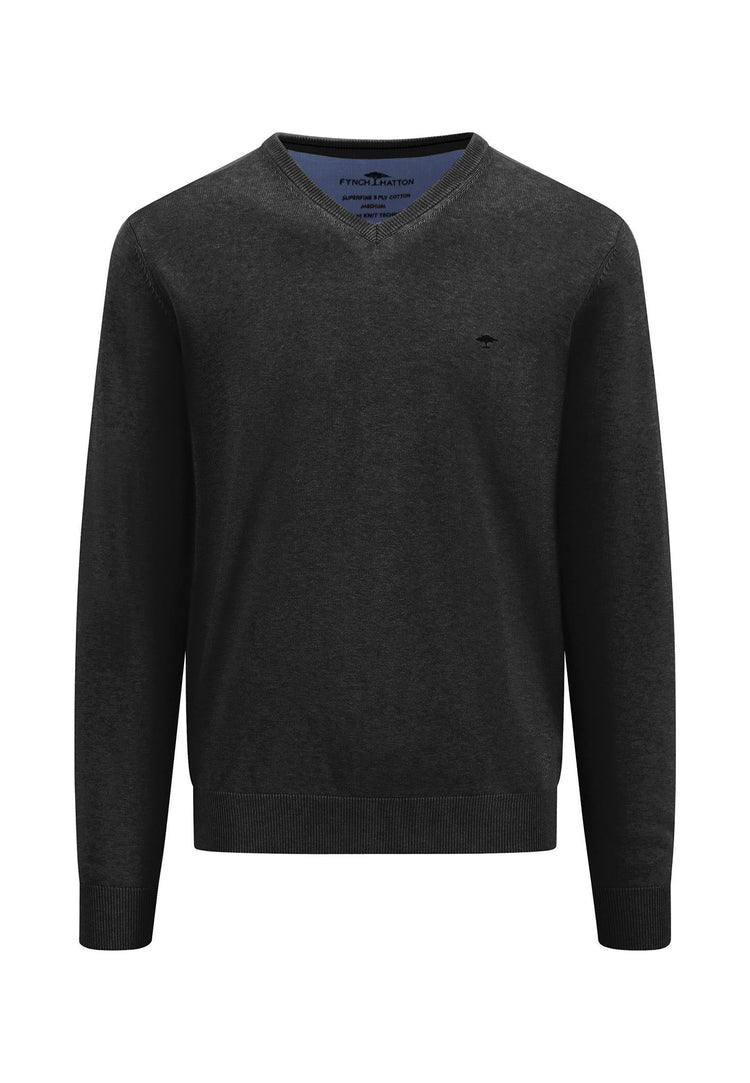 V-Neck, Superfine - 999 Black