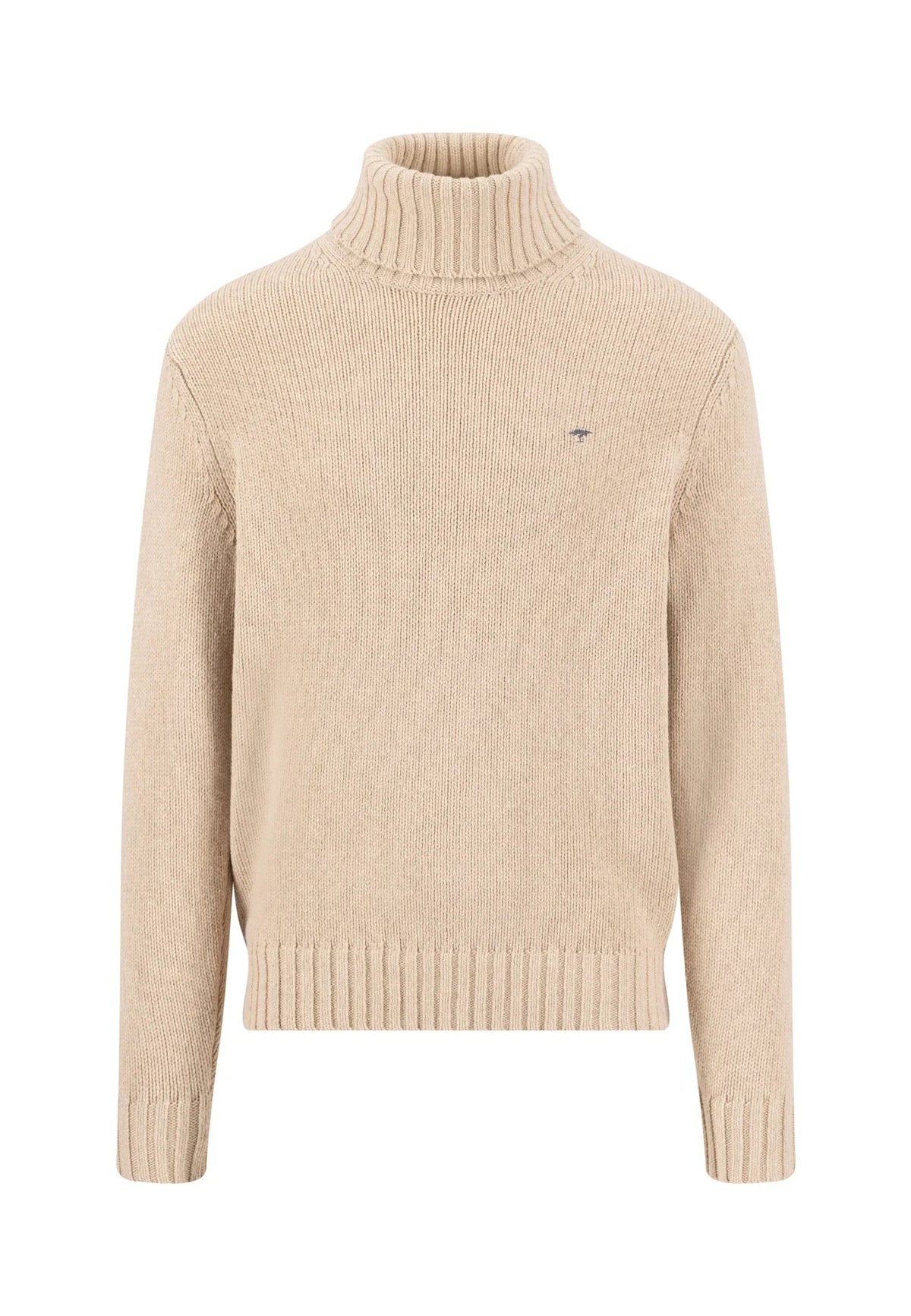Rollkragströja i ullmix - Taupe – detalj