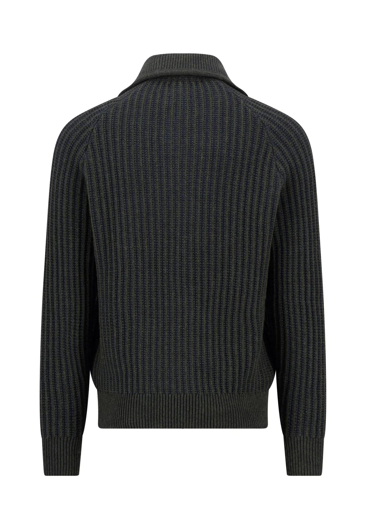 Fynch-Hatton Zip Cardigan 2-tone rib RWS i färgen cypress