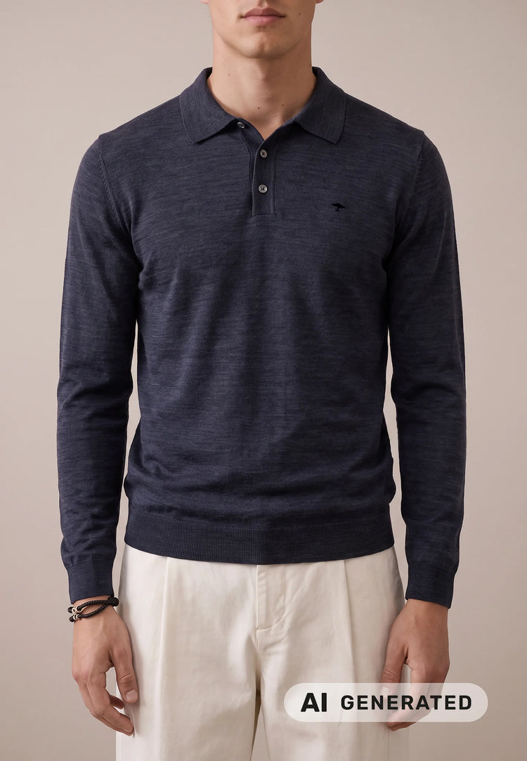 Polo Shirt Merino - Cypress
