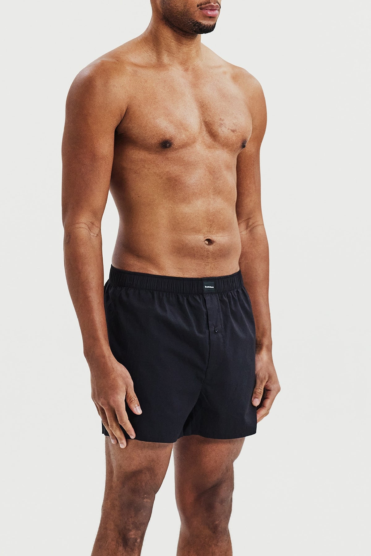 Boxershorts i bomullspoplin, 2-pack - Svart – detalj