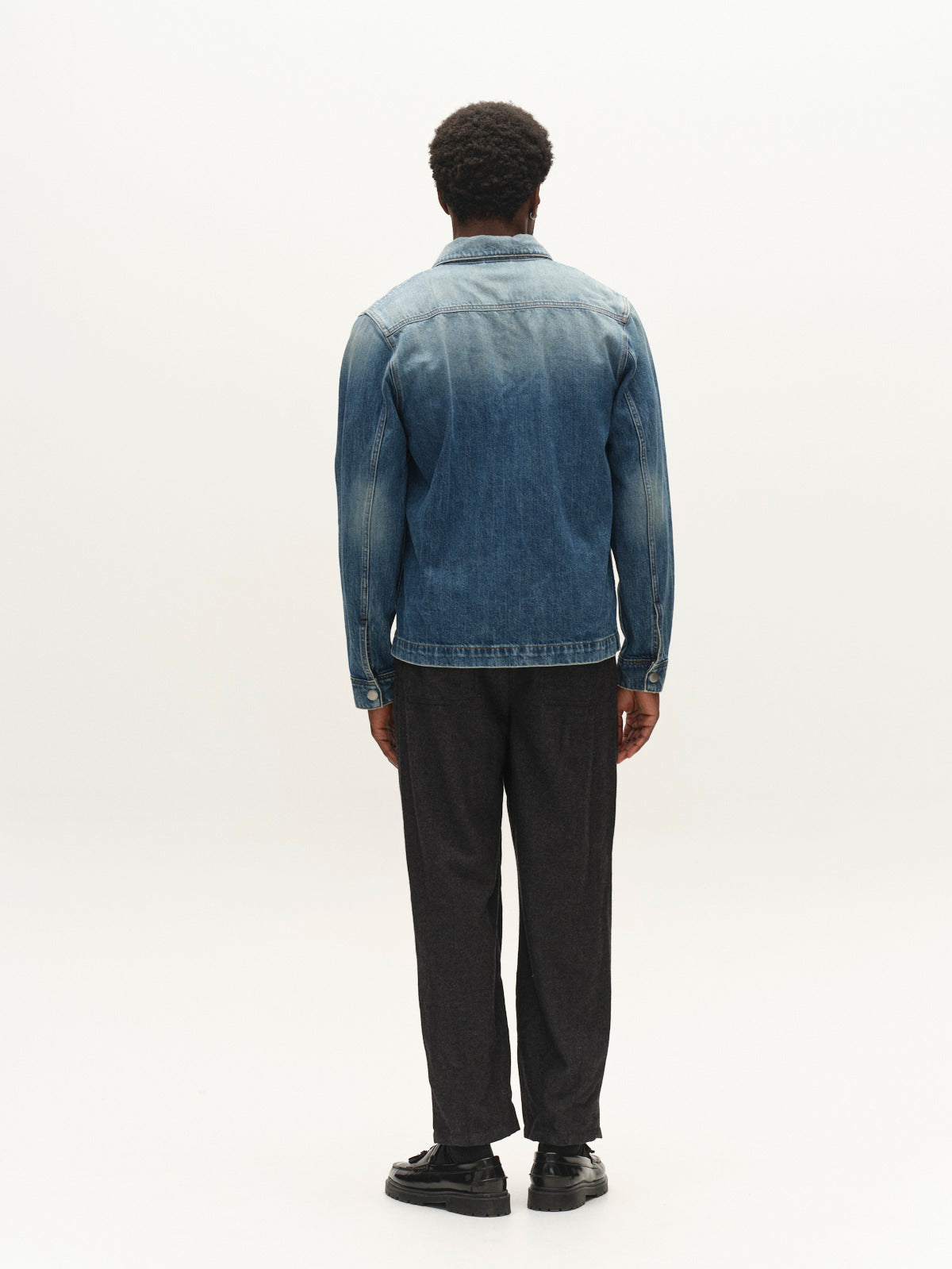 GABbeta Wolv DS0004 LS Overshirt - Dark Blue Denim – bild 5
