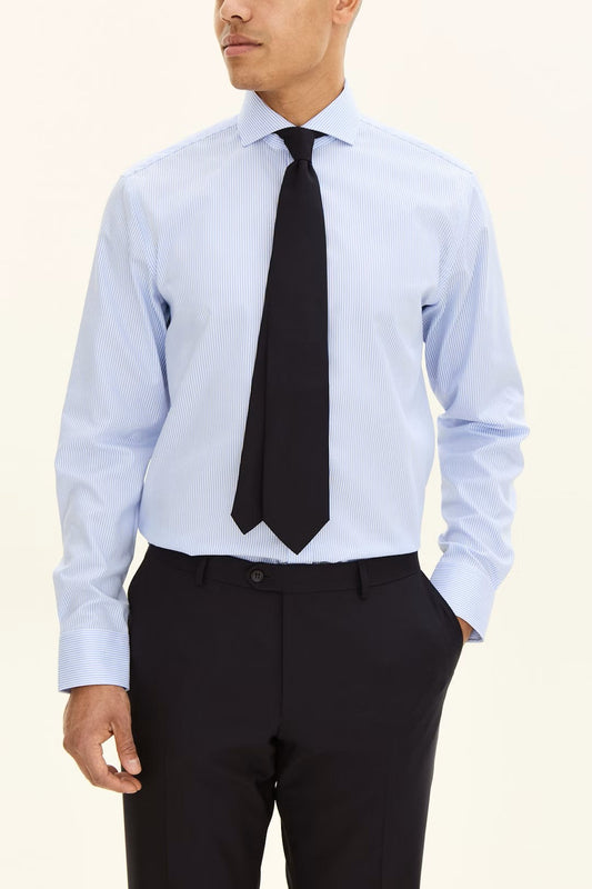 Reg Fit Cut Away Non Iron Banker Stripe - 299