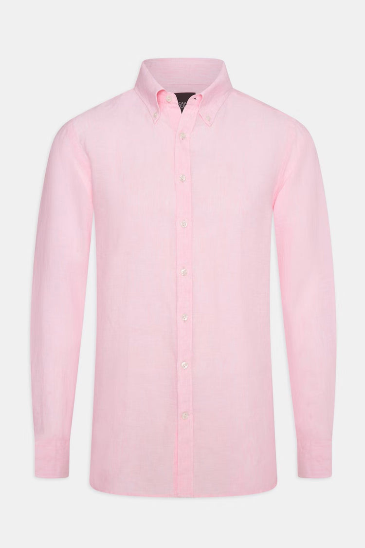 Regular Fit Linneskjorta - Rosa