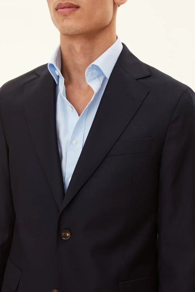 Oscar Jacobson Ego Denz slim fit kostym i mörkblå merinotwill