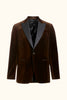 Frampton Velvet Blazer - Brown Elk