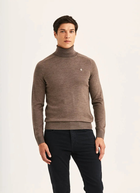 Merino Roller Neck - Brown