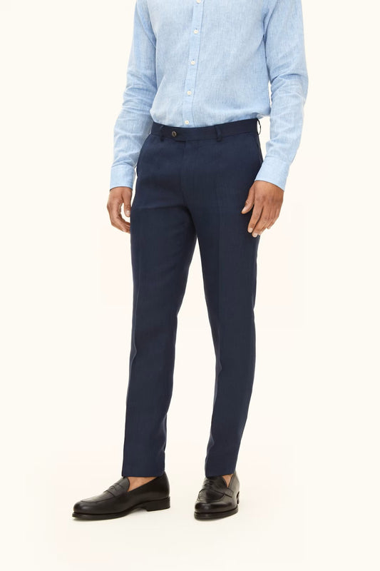 Denz Trousers Linne - 210 Navy