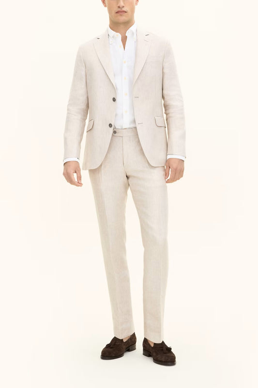 Denz Trousers Linne - 907 White Grass