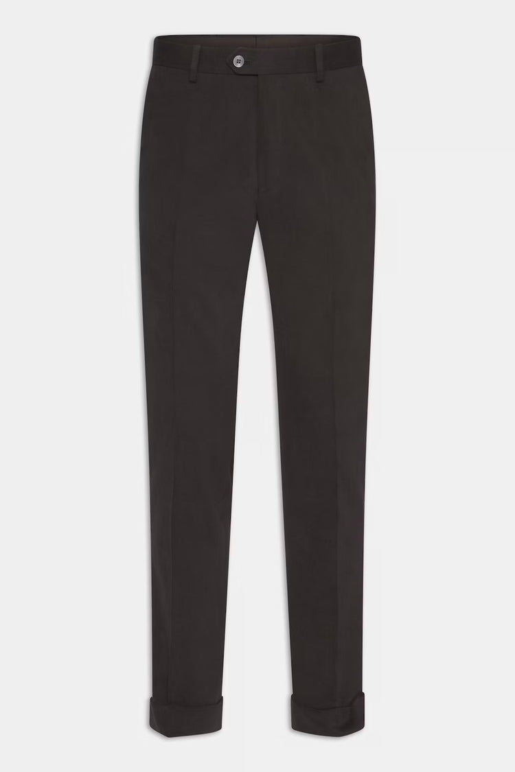 Denz Turn Up Trousers - 510 Dark Brown