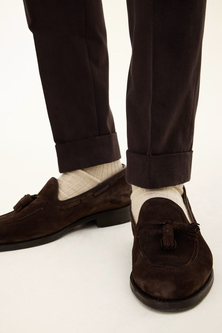 Denz Turn Up Trousers - 510 Dark Brown
