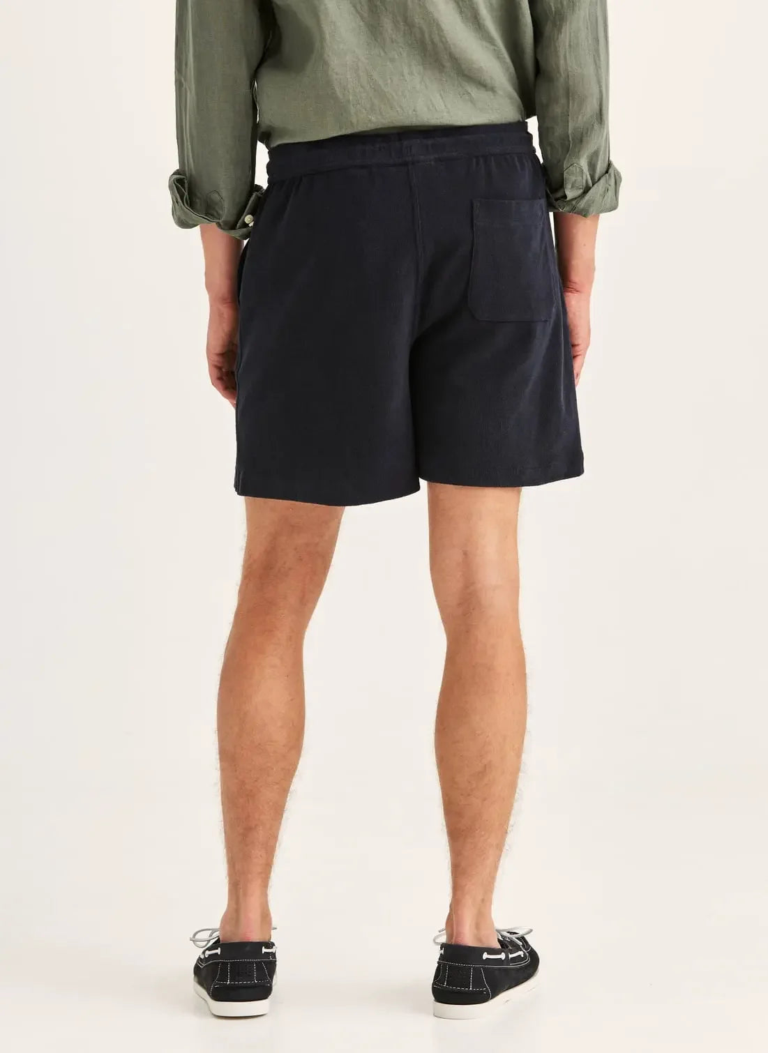 Delon Terry shorts herr mörkblå bomull