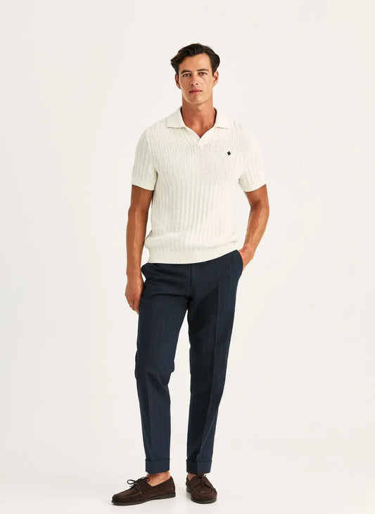 Baldwin Resort Polo off white stickad pikétröja herr