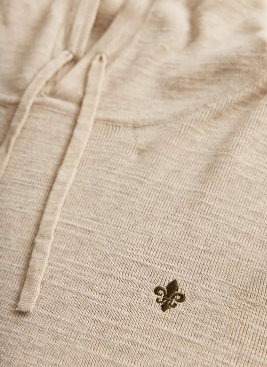 Randall hoodie herr khaki bomull broderad fleur-de-lis detalj