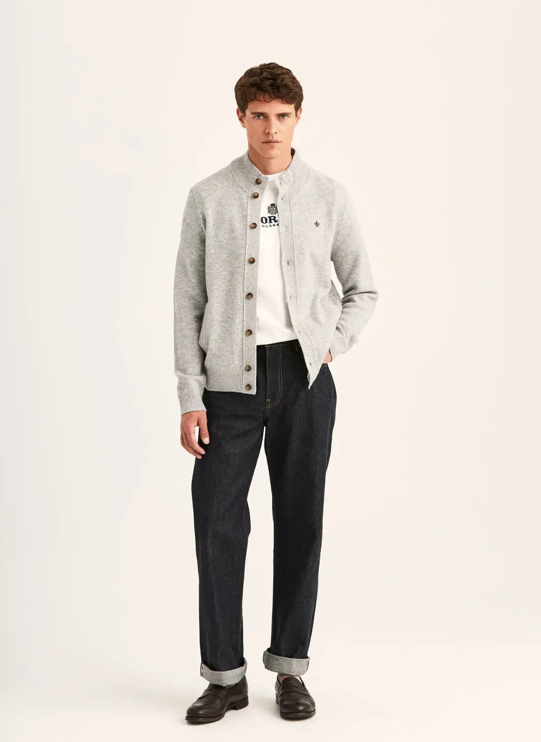 Morris Hertford Button Cardigan i grått