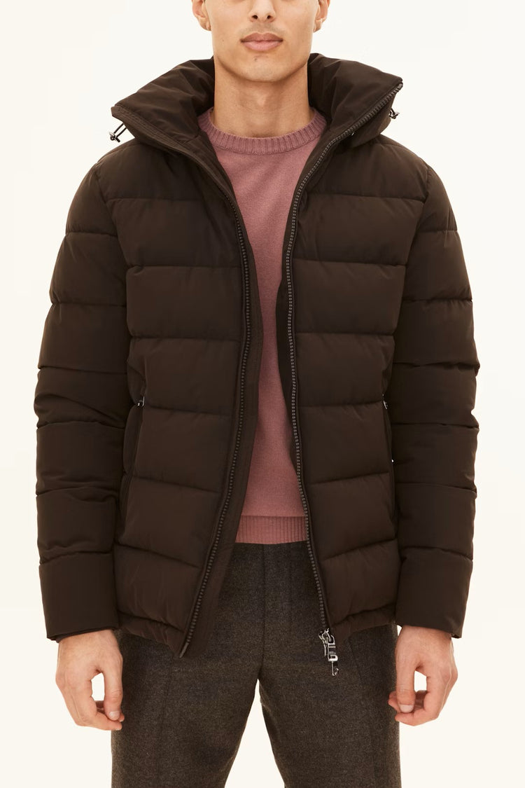 Hooded Puffer Vind & Vattentålig Jacka - Terra Brown