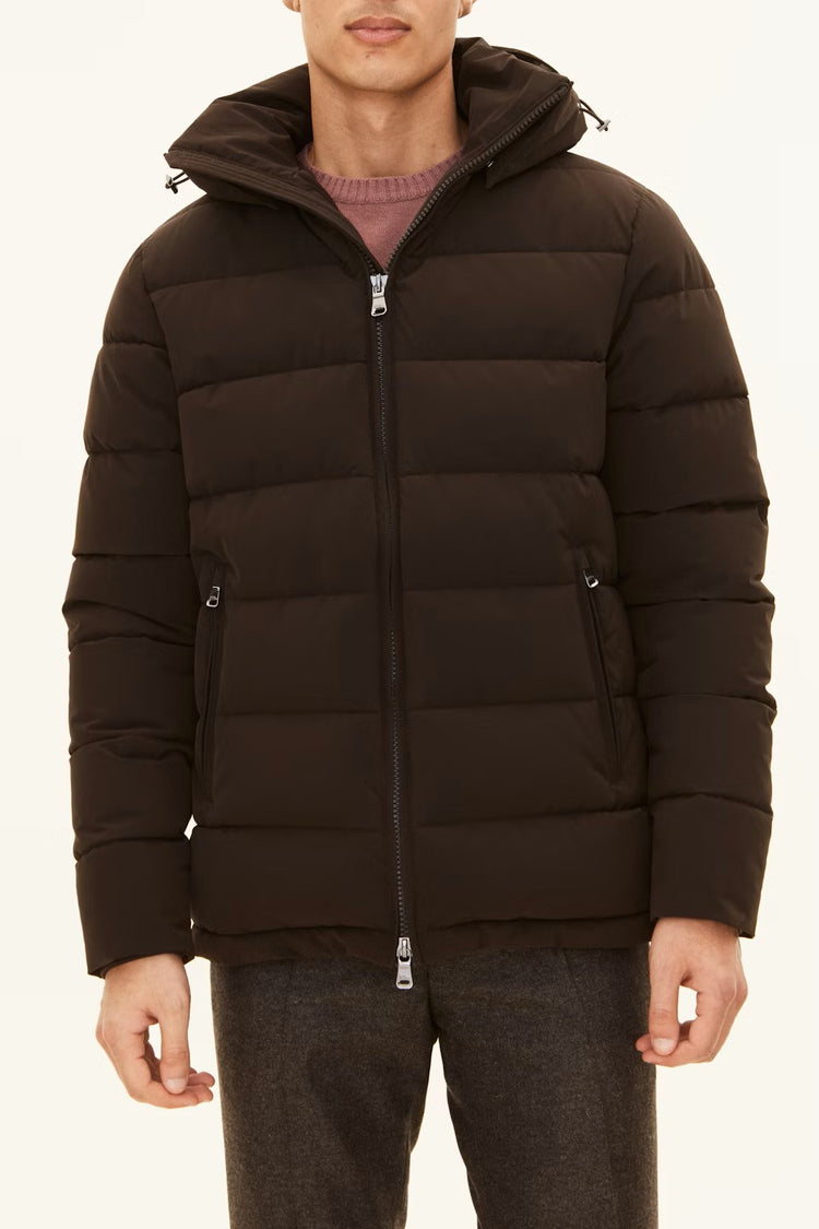 Hooded Puffer Vind & Vattentålig Jacka - Terra Brown