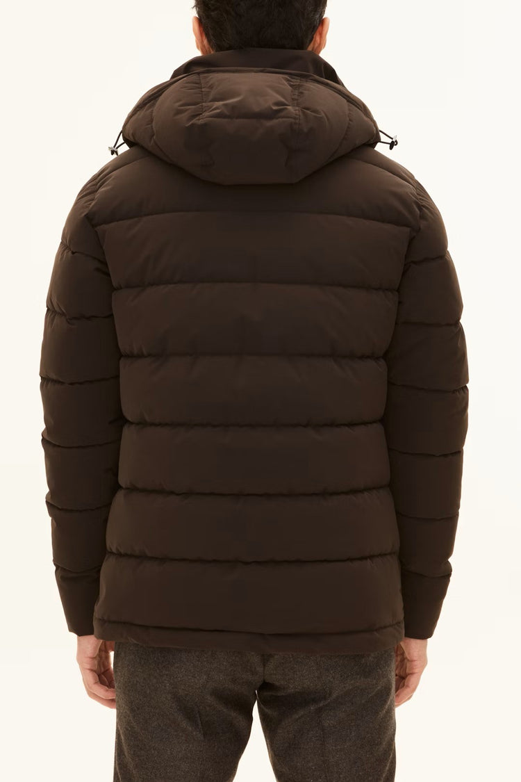 Hooded Puffer Vind & Vattentålig Jacka - Terra Brown