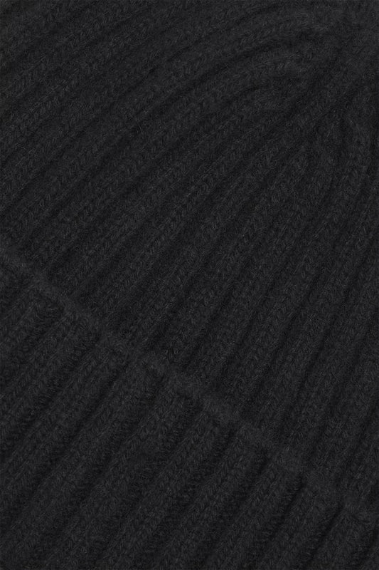 Stickad Kashmir Mössa - Svart