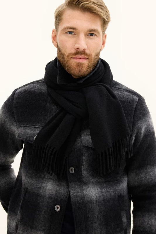 Halsduk Borstad Ull och Kashmir - Svart