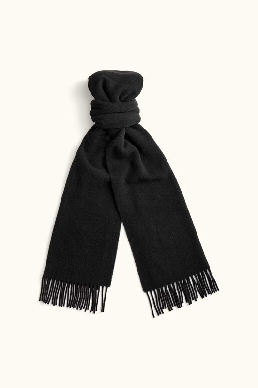 Halsduk Borstad Ull och Kashmir - Svart