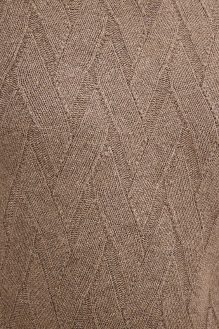 Regular Fit Rundhalsad Tröja Ull-Kashmir - Walnut Beige