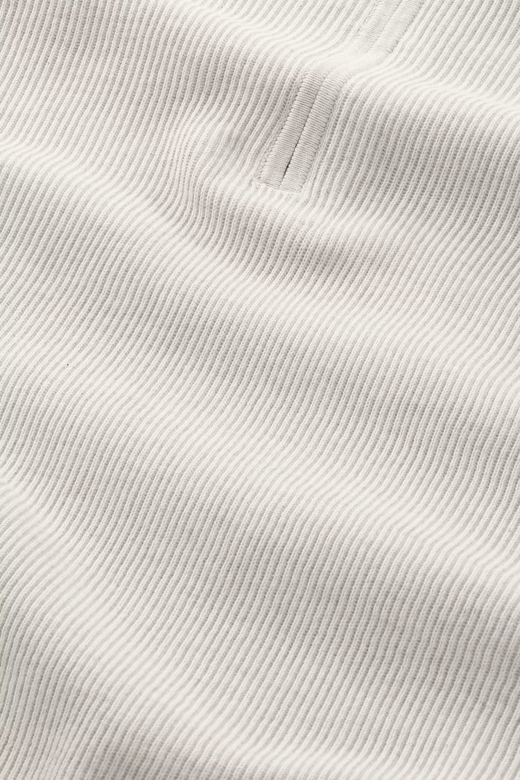 Hansie Ribbed Half Zip Polo - Ivory