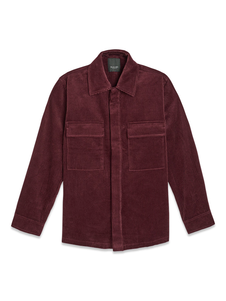 Cotton Overshirt - Dark Red – framsida