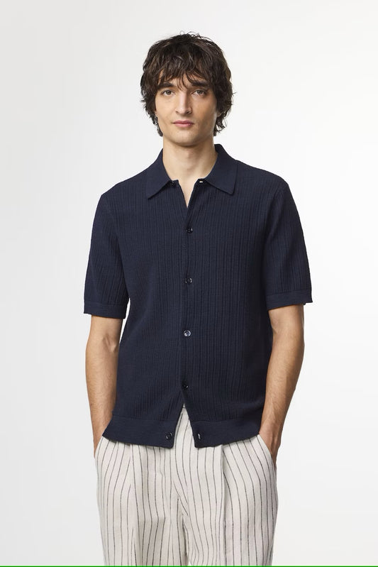 Nolan Polo Cardigan 6695 - Navy Blue