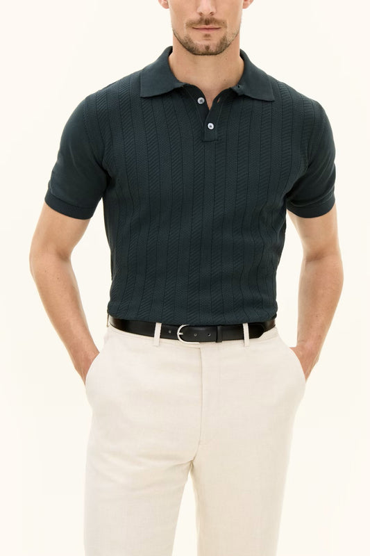 Barto Stripe Poloshirt - 812 Sfumato Green