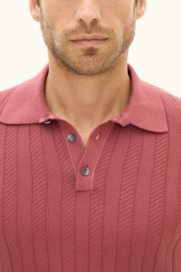 Barto Stripe Poloshirt - 687 Wild Red