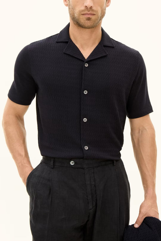 Kirk Knitted Shirt - 208 Night Blue