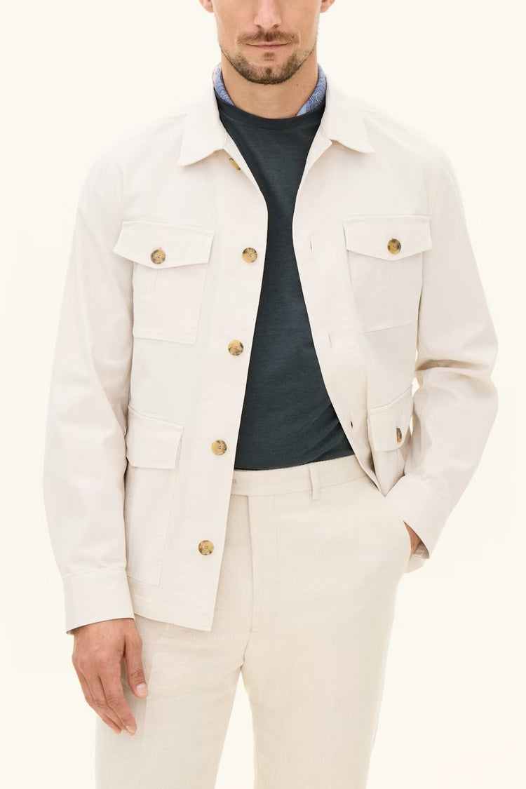 Safari Shirt Jacket - 916 Creme White