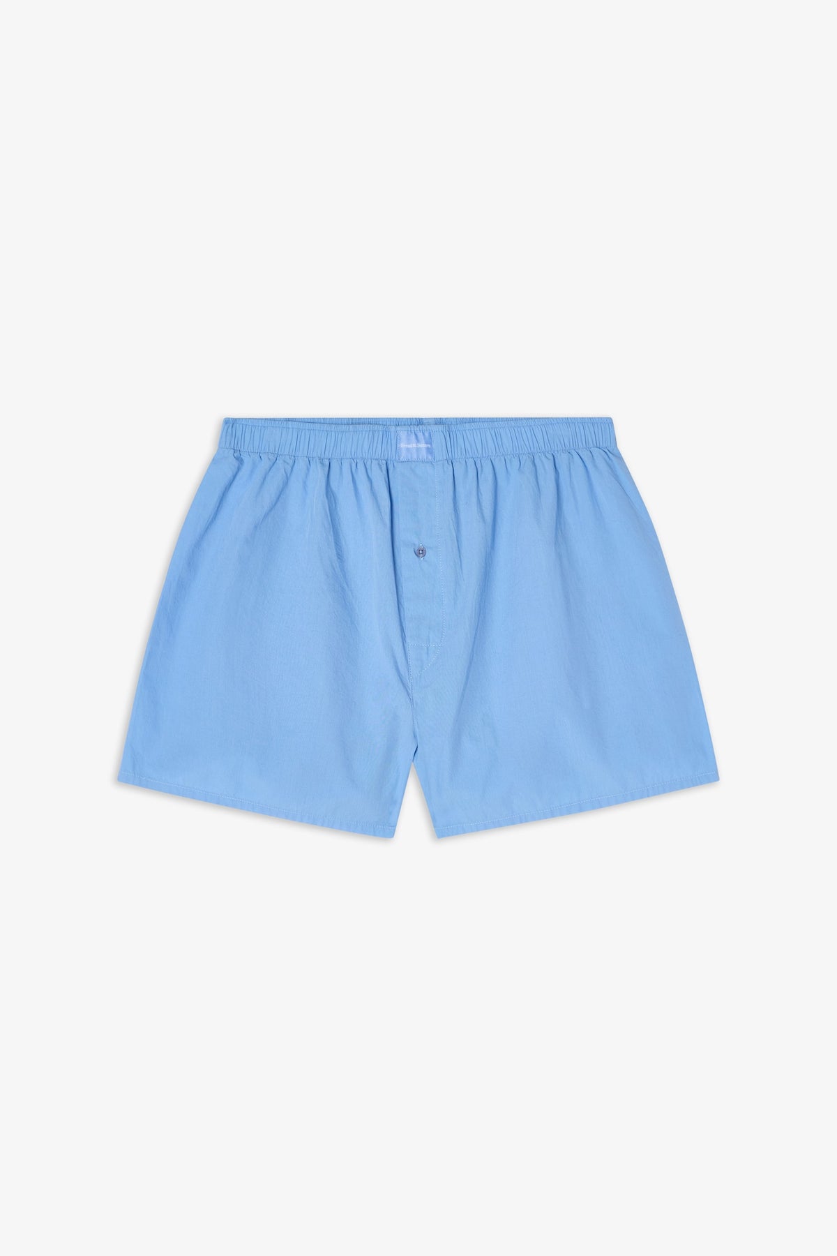 Boxershorts i bomullspoplin, 2-pack - Ljusblå – modellbild