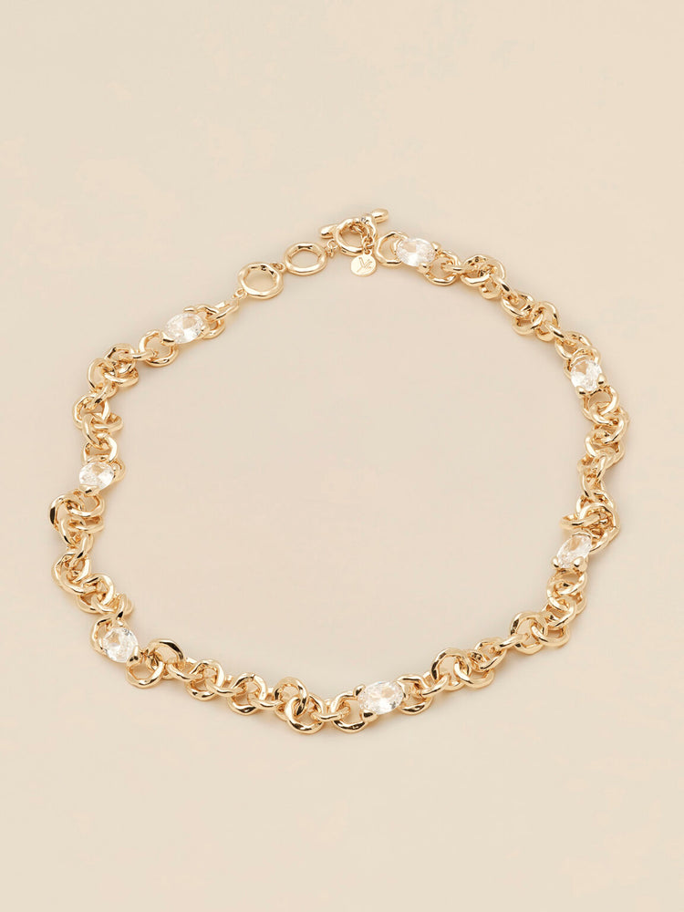 Embla Avantgarde necklace - Crystal 18k guldplätering