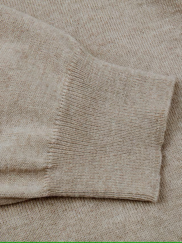Sweater Knitted V-Neck Merino Wool - 230 Beige