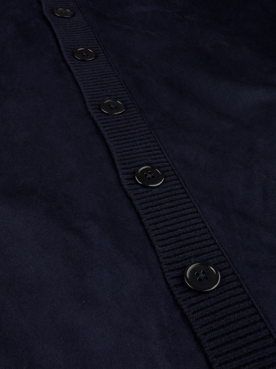 Cardigan Knitted Hybrid Buttoned Alcantara - 180 Navy