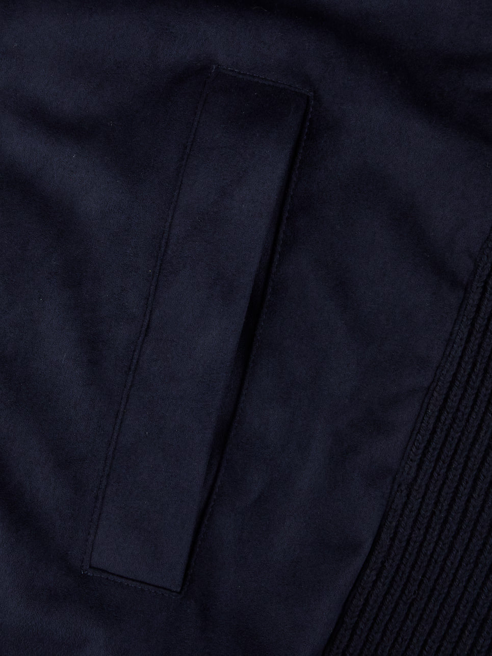 Cardigan Knitted Hybrid Buttoned Alcantara - 180 Navy