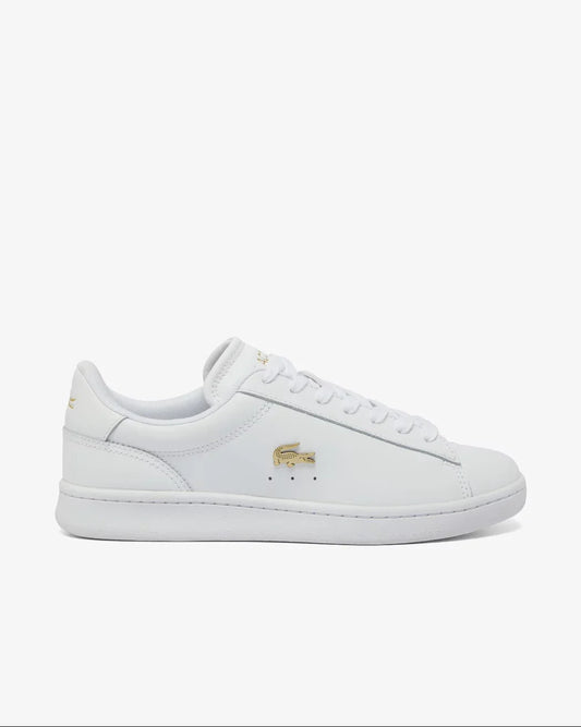 Lacoste vita sneakers herr med gulddetaljer lädersko