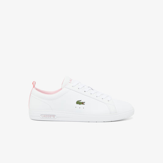 Lacoste vit sneaker herr med rosa detaljer och broderad krokodil